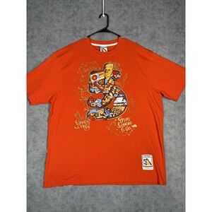 5ive Jungle Walk Of Life T Shirt Mens 2XL Orange Kings County NYC Hip Hop Y2K